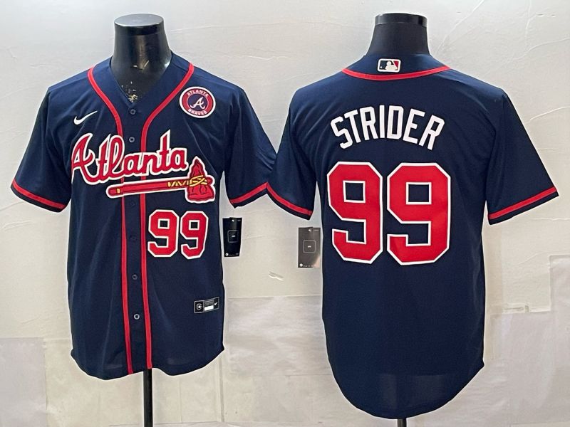 Men 2026 Atlanta Braves #99 Strider Blue Game Nike MLB Jersey style 003